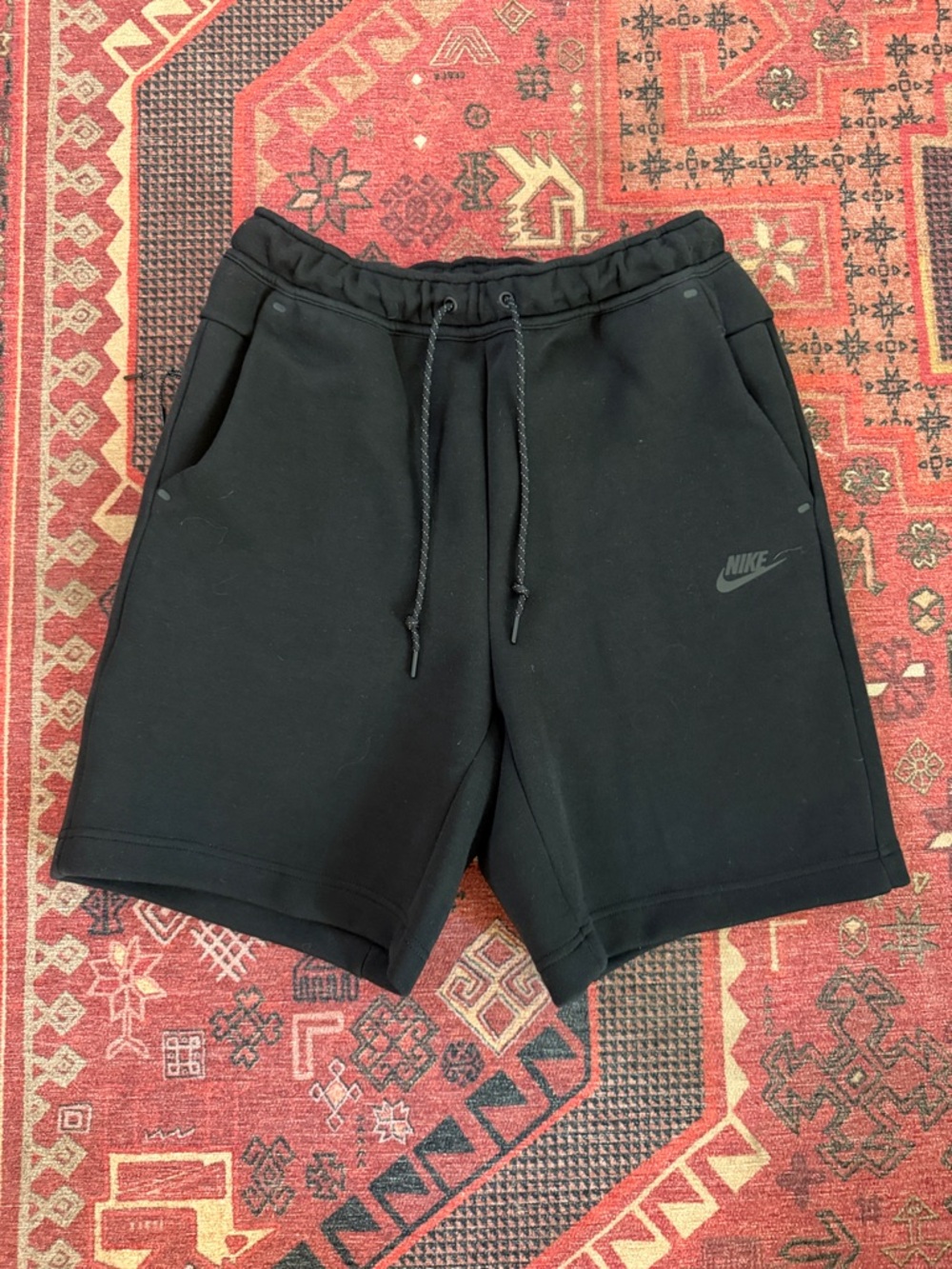 Nike Black Athletic Fleece Shorts with Drawstring